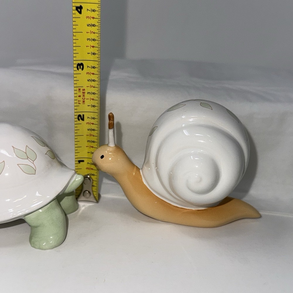 NIB Lenox Ceramic Butterfly Meadow Green Yellow Frog, Turtle, Snail Figurines - Picture 11 of 16